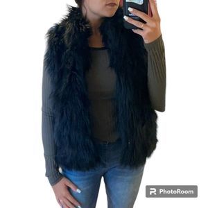 Ci Sono Black Faux Fur Vest